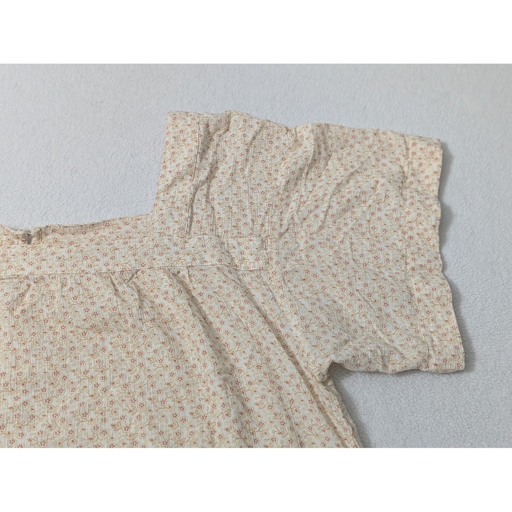 Madewell Top Large Yellow Beige Square Neck Ditsy Floral Cottage Prairie - Picture 4 of 12